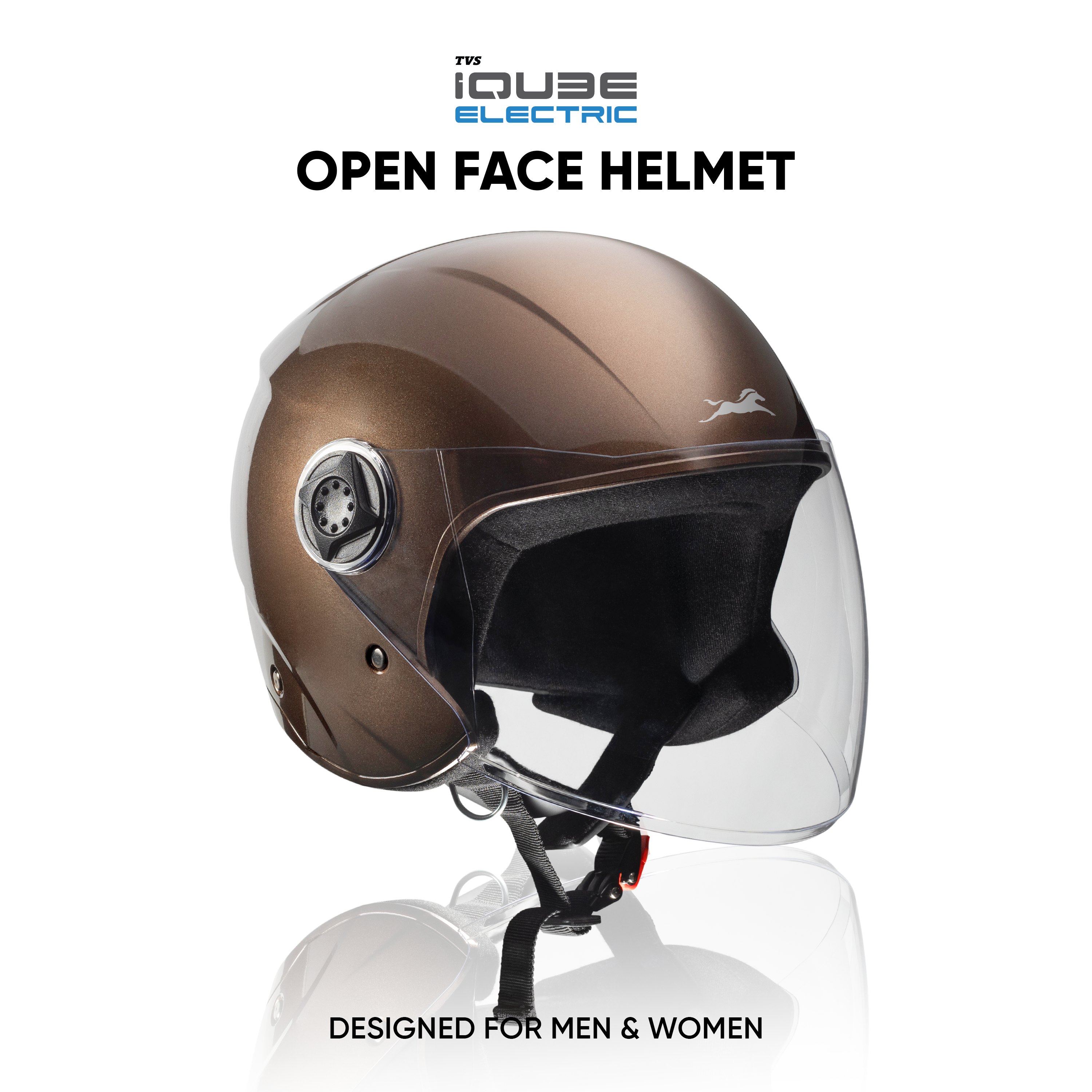 TVS iQube Open Face Helmet | ISI Certified, Lightweight & Comfortable Design